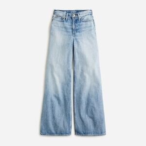 J. Crew High-Rise Superwide Leg Jean in Elliot Wash Bootcut Flare Denim Blue